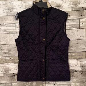 Quilted Black Vest with Gold Buttons
